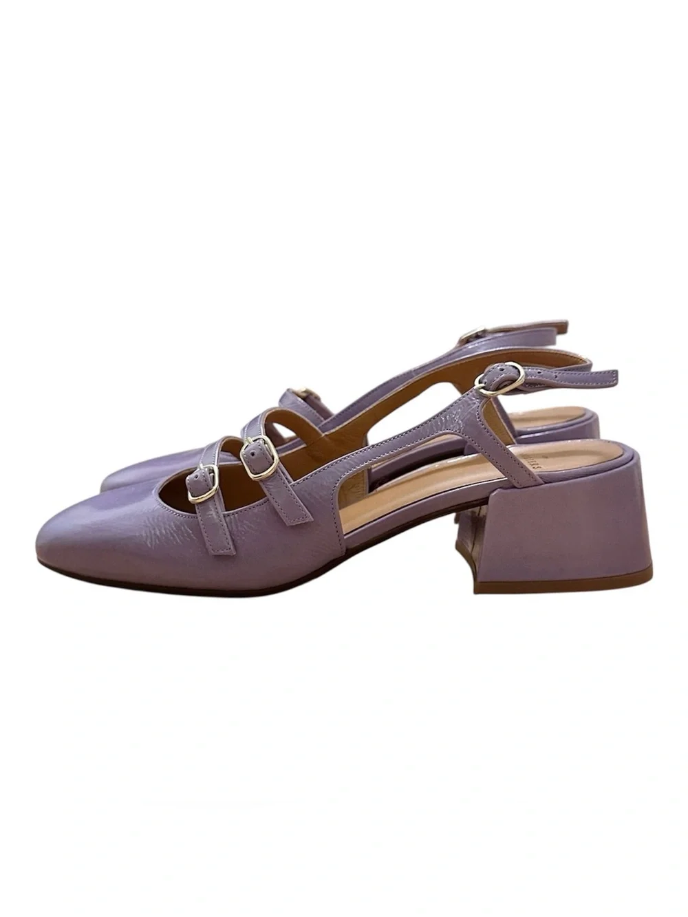Sézane Paula Babies in Patent Lilac Purple Size 38 / US 7-7.5